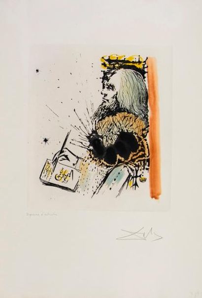 Salvador DALI (1904-1989). Portrait de Calderon....