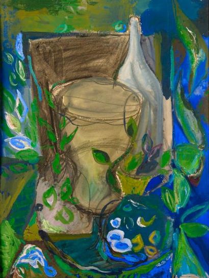 Ecole XXe siècle. Nature morte. Aquarelle,...