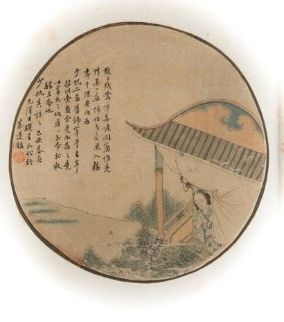 CHINE
Peinture sur soie.