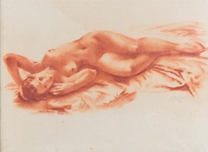 M. SYLVAIN
Nu allongé. Lithographie signée...