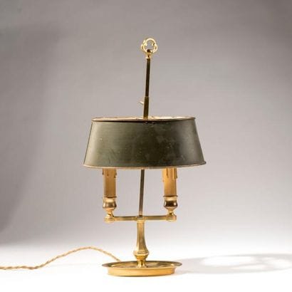 Lampe bouillote à deux bras de lumière, abat-jour...