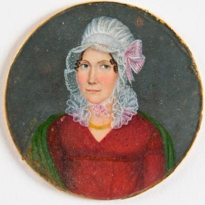 Lot de trois miniatures: portraits de femmes:...