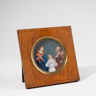 Grande miniature représentant La Sainte Famille....