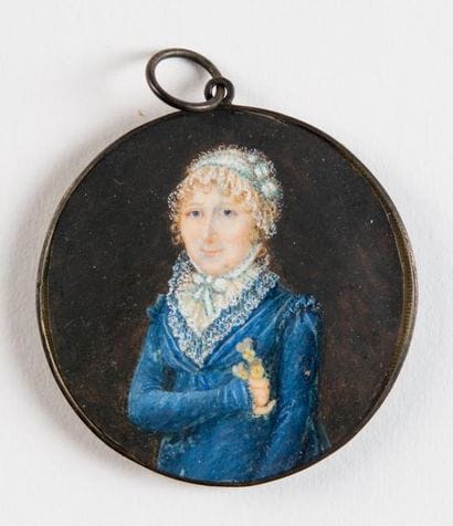 Portrait de Mme de la Rochetière. Miniature...