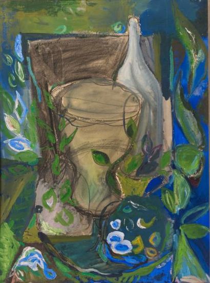 Ecole du XXème siècle
Nature morte.
Aquarelle,...