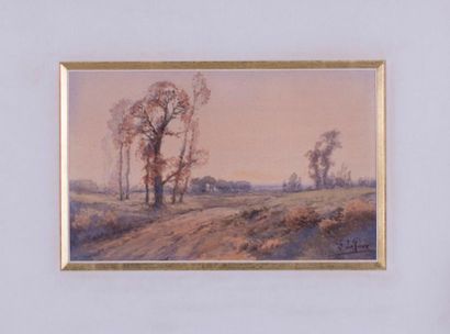 B. LAFLEUR?
Paysage en automne.
Aquarelle....