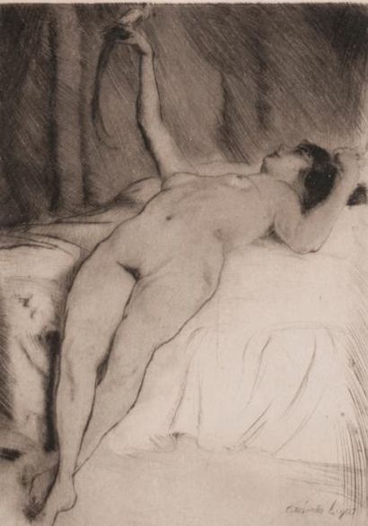 Lajos SZANTO (1889 - 1965)
Nu à la perruche....