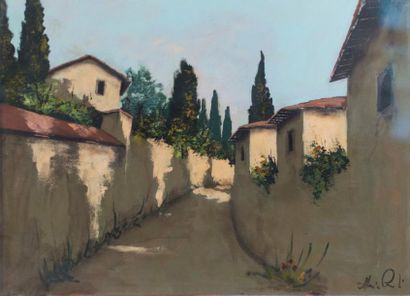 Verso Marignolle, Village corse.
Huile sur...