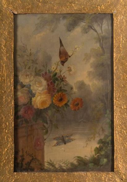 A. D'ABENS
Oiseaux dans des paysages fleuris....