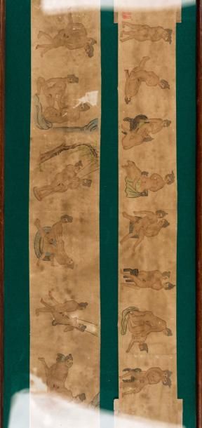 CHINE
Scènes érotiques. Deux peintures en...