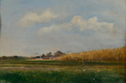 J. COLIVET
Les blés.
Huile sur panneau, signée...