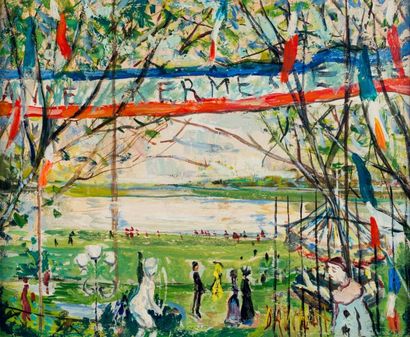 Gabriel DAUCHOT (1927-2005)
La fête foraine.
Huile...