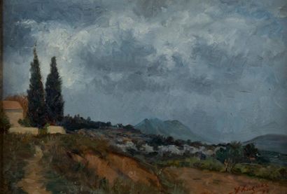 A. HUGUES
La sainte Victoire, Aix en Provence.
Huile...