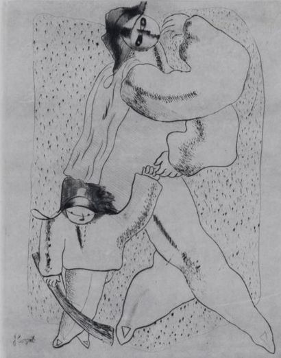Jean LURÇAT (1892-1966)
Arlequins. Eau-forte...