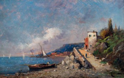 MANIQUET
Les Martigues.
Huile sur panneau,...