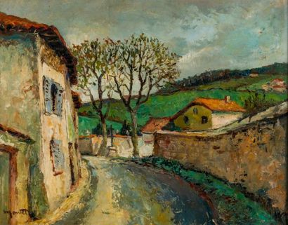 Maurice MONTET (1905-1997)
Ruelle en automne.
Huile...