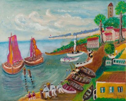 Désiré PAGLIANO
Les marins.
Huile sur toile,...