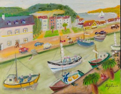 Désiré PAGLIANO
Les bateaux.
Huile sur toile,...