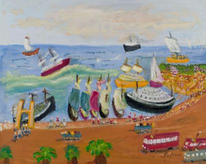 Désiré PAGLIANO
Le départ des bateaux.
Huile...