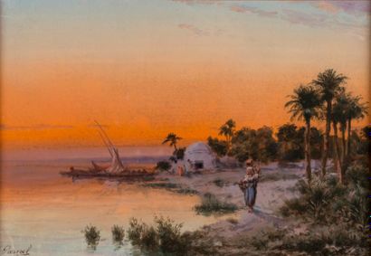Paul B. PASCAL (1832-1903)
Felouques et porteuse...