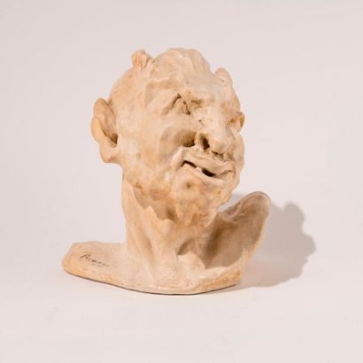 AZARIO (XIX-XXe). Tête de faune ou de diable....