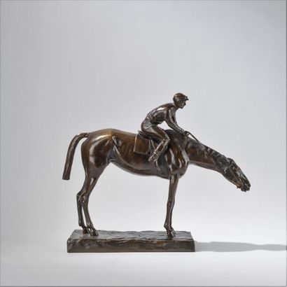 Giuseppe FERRARI (1840-1905). Jockey caressant...