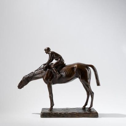 Giuseppe FERRARI (1840-1905). Jockey caressant...