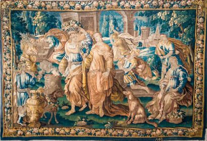 AUBUSSON. Tapisserie à décor d'une scène...