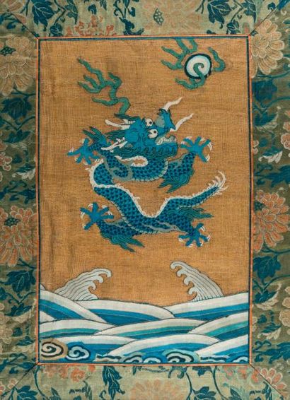 CHINE, dynastie Qing, XIXème siècle. Panneau...