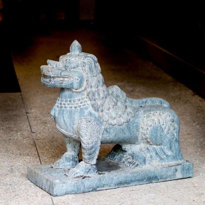 ASIE, XXème siècle. Paire de lions gardiens...