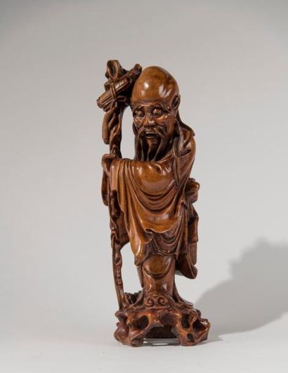 CHINE, début Xxe siècle. Deux divinités du...