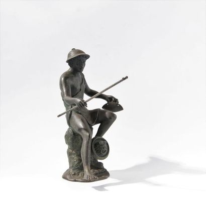 Pêcheur en bronze, d'après l'antique. Epreuve...