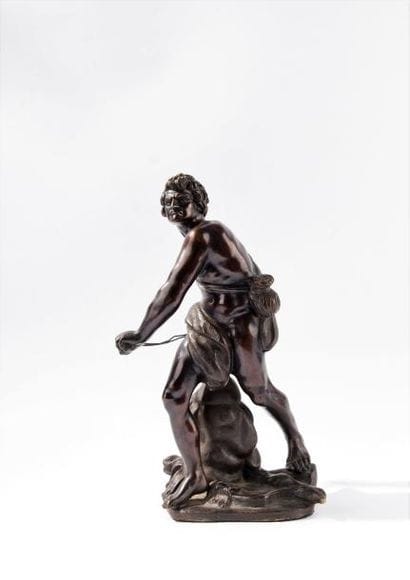 David. Epreuve en bronze à patine brune....