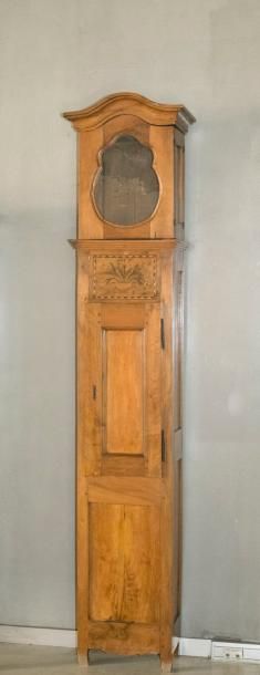 Horloge de parquet en bois naturel, mouvement...