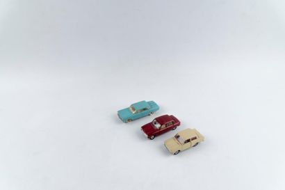 Dinky Toys France, lot de 3 voitures : Peugeot...