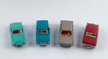 Dinky Toys France, lot de 4 voitures : Taunus...