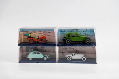 Lot de 21 voitures , collection Tintin Herge-Moulinsart...