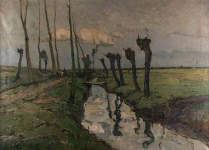 Frans Hens (1856-1928)
ANVERS Les polders.
Huile...