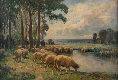 Charles LEFEVRE (1875-?)
Berger et ses moutons...