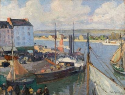 Paul MORCHAIN (1876-1939)
Quai animé à Honfleur.
Huile...