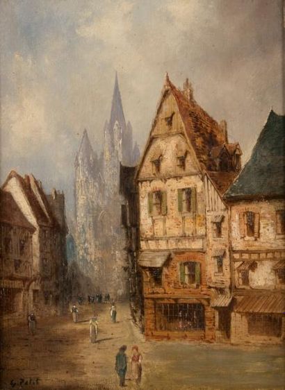 G.PETIT (XIXème-XXème)
Villes animées.
Deux...