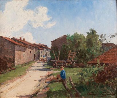 François VINCENT (XXème)
Vue de village en...