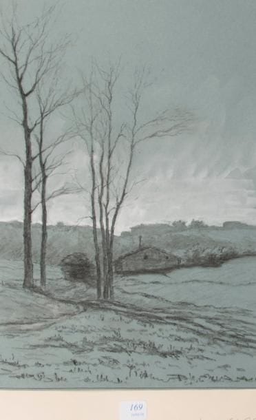 Léon BENOIT (1891-1907)
Paysage hameau dans...