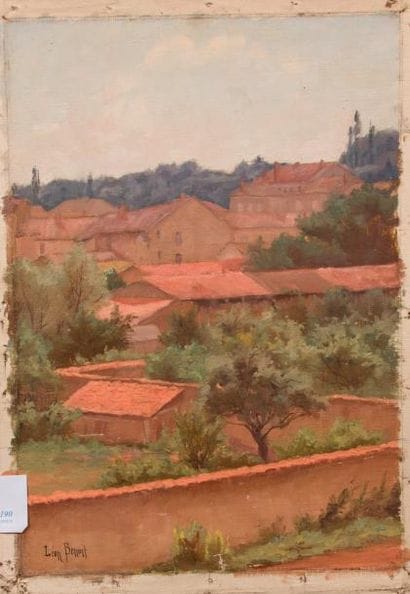 Léon BENOIT (1891-1907)
Paysage de village...
