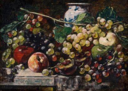 François VERNAY (1821-1896)
Vase et fruits...