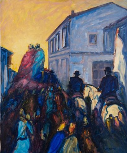 Fredy BAROGNAN (XXème)
Pèlerinage des gitans.
Huile...