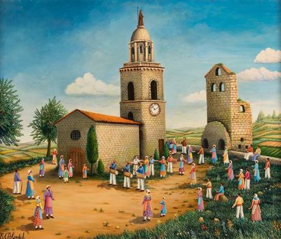 Emile BLONDEL (1864-1944)
Fête du village...