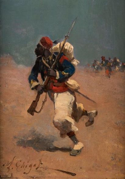 Alphonse Charles CHIGOT (1824-1917)
Zouave...