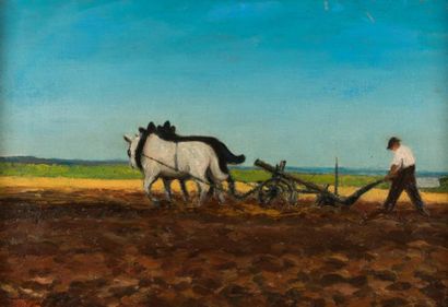 Ferdinand DESNOS (1901-1958)
Le laboureur.
Huile...
