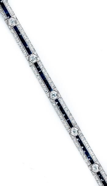 Bracelet en or gris 750 millièmes (18K) ajouré...